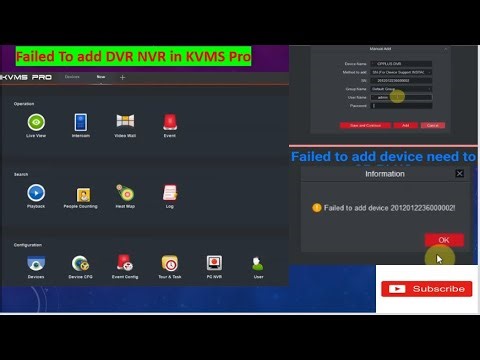 failed to add DVR in KVMS Pro. #cpplus