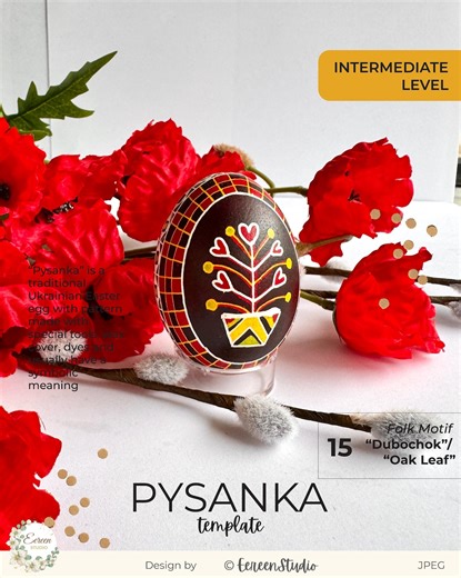 Pysanka Pattern Template | DIY Ukrainian Easter Egg (digital Download) | Tree of Life - Etsy UK