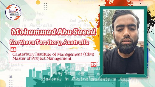 𝐀𝐬 𝐒𝐭𝐮𝐝𝐲 𝐔𝐧𝐢𝐯𝐞𝐫𝐬𝐞 𝐭𝐮𝐫𝐧𝐬 𝐭𝐰𝐨, 𝐦𝐨𝐦𝐞𝐧𝐭𝐬 𝐥𝐢𝐤𝐞 𝐭𝐡𝐢𝐬 𝐬𝐚𝐲 𝐦𝐨𝐫𝐞 𝐭𝐡𝐚𝐧 𝐰𝐨𝐫𝐝𝐬 𝐞𝐯𝐞𝐫 𝐜𝐨𝐮𝐥𝐝. A message from 𝐌𝐨𝐡𝐚𝐦𝐦𝐚𝐝 𝐀𝐛𝐮 𝐒𝐚𝐞𝐞𝐝, currently studying in Australia, reminds us why this journey matters. Wishing you continued success ahead. — Study Universe | Study Universe