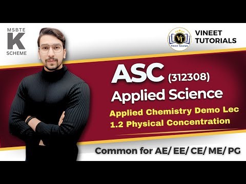Applied Chemistry Demo Lec 1.2 Physical Concentration | Diploma | Vineet Sir | Vineet Tutorials