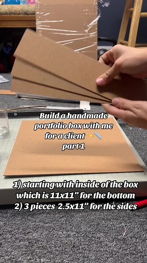 DIY handmade porfolio box P1✨📏👏 #DIY #buildwithme #craftwithme #crafts #handmadebox #portfoliobox #bookmaking #bookcrafts #fyp #randomskills #artschooldropout #keepsake #weddingclients #weddingkeepsake