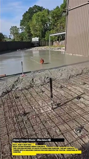 Chicken’s Concrete Disaster – When Nature Meets Construction!