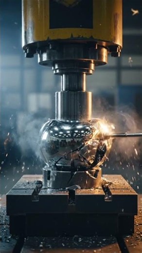 Hydraulic Press Crushes Steel Ball: Epic Slow-Motion Destruction with Explosive Sounds