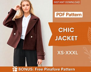 Jacket Sewing Pattern | Women Pattern | Coat Pattern | Winter Jacket Coat Sewing Pattern for Women | Blazer Pattern | Short Jacket Coat - Etsy