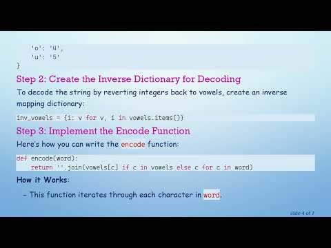 Converting Vowels to Integers and Integers to Vowels in Python
