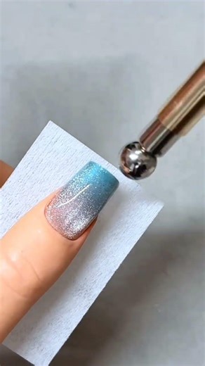 DIY Gradient Cat-Eye Stamping Nails! ✨ #nails #nailart #nailgelart