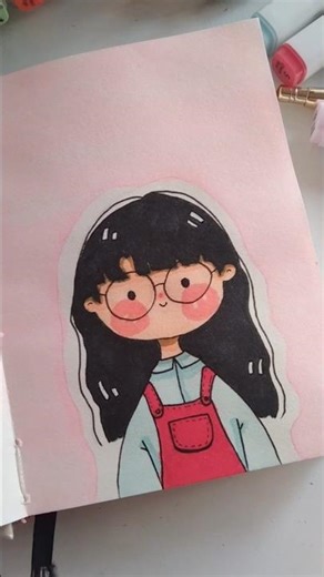 💕 Speed Markers Coloring & cute girl drawing #shorts #coloring #art