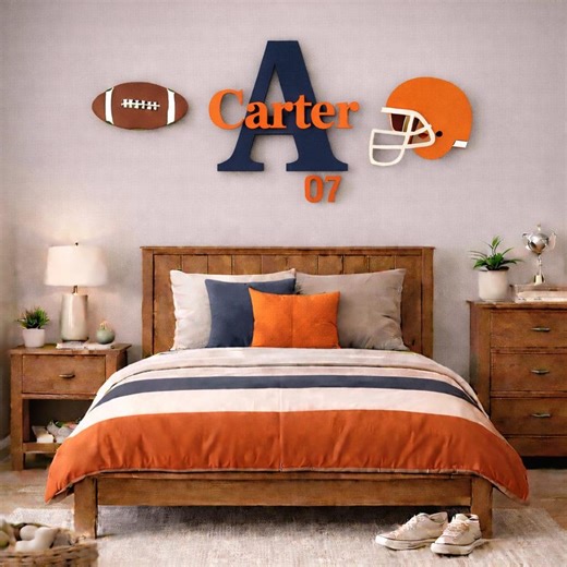Personalized Football Name Sign, Boys Room Wall Decor, American Football Art - Etsy