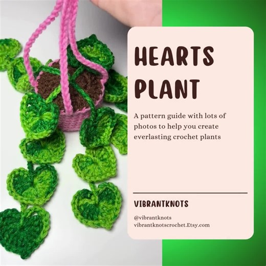 Crochet Pattern: Hearts Plant Hanging Crochet Decor for Beginners With Photos - Etsy