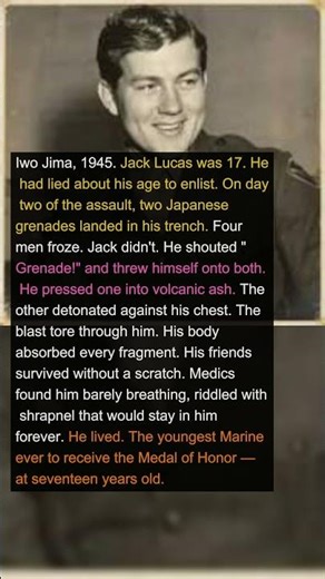 Marine Smothered 2 Grenades With His Body at 17 | Military History Talks