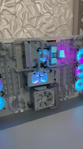 Fully custom modded Hardline Water Cooled Gaming PC build. #BigRedV4 #foryou #pc #gaming #setup