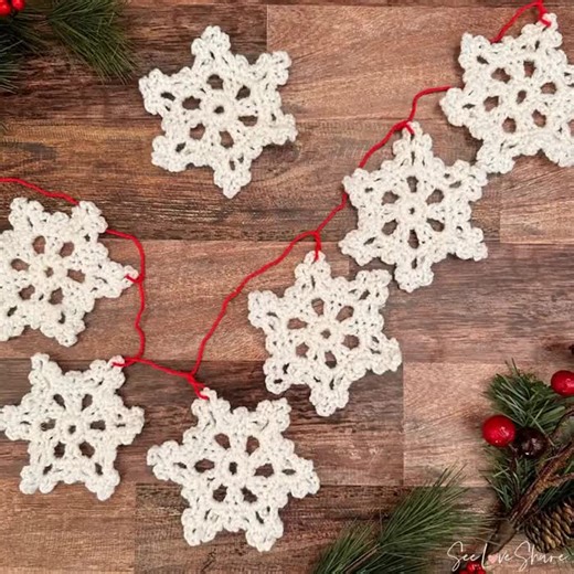 Crochet Snowflake Pattern With BONUS | Crochet Christmas Ornament & Garland PATTERN, Holiday Decor, Christmas, Winter, Hanukkah - Etsy