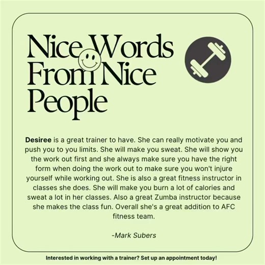 Another testimonial for today! #afcradnor #personaltraining #personaltrainer #testimonialtuesday #trainingtuesday #clienttestimonial | AFC Fitness | Facebook