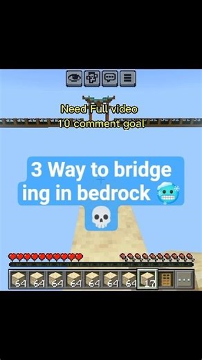 How to bridging like a pro in bedrock 3 tips💀🥶🗿📈 #minecraft #skills #tipsandtricks #bridge #gaming