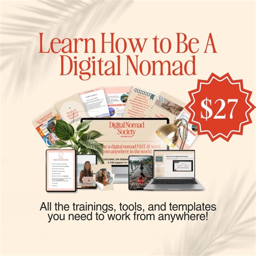 16 reactions | Dreaming of working from anywhere?  Inside the Digital Nomad Society, I’ll show you exactly how to set up your location independent life. Step-by-step lessons, templates, and behind-the-scenes access, all for just $27 (lifetime access!)  Start your journey today  | The Wanderlover | Facebook
