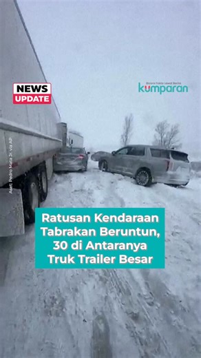 kumparan on Instagram: "Ratusan kendaraan terlibat tabrakan massal beruntun di Michigan, Amerika Serikat, Senin (19/1). Setidaknya ada 30 truk trailer besar yang terlibat dalam kecelakaan itu. Adapun, tragedi ini dipicu salju tebal efek The Great Lakes yang membuat jarak pandang hampir nol.⁠ ⁠ 📸: Dok. Pedro Mata Jr. via AP.⁠ ⁠ Baca selengkapnya dengan klik link di bio. Cari tahu berita update lainnya dengan download aplikasi kumparan di App Store atau Google Play.⁠ ⁠ #newsupdate #update #news #