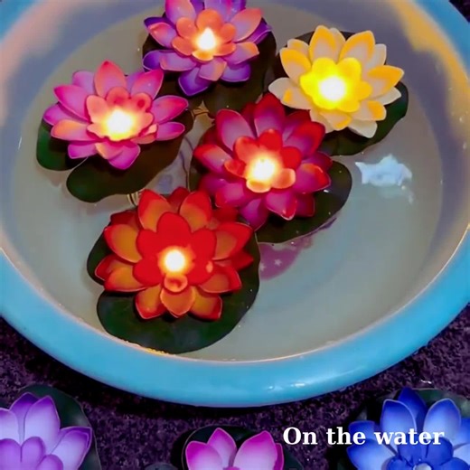 Floating LED Lotus Lights: Pond & Pool Decor, Set of 6 - Etsy