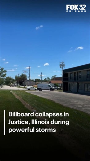 Strong storms knock down billboard in Illinois