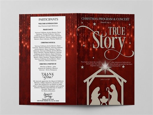 Editable Christmas Church Program Template