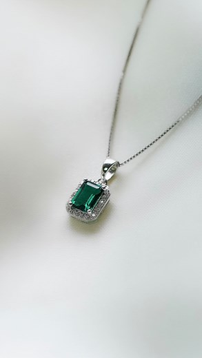Like holding a piece of elegance, close to your heart. 🤍💭 Our new Emerald Halo Necklace is now available on our website! 💌 Reach out to us • www.pristineparadigm.com #ThePristineChoice #PristineParadigm #SustainableLuxury | Pristine Paradigm