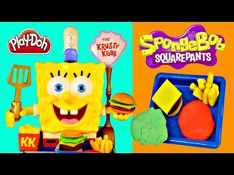 Spongebob Squarepants Talking Krabby Patty Maker Play Doh Krusty Krab Burger Playdough Toys