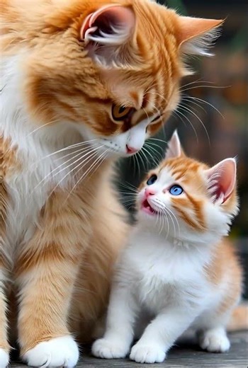 Mummy Cat Loving Her Baby Cat 🐱❤️ Heartwarming Cat Moment