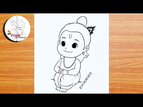 Beautiful Krishna Sketch Step by Step | Easy Drawing | How to Draw Lord Krishna
