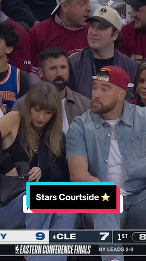Some stars are in the building 🔥 Watch Knicks vs. Cavs live NOW on ABC 📺 #NBA #basketball #TaylorSwift #TravisKelce #NBAPlayoffs