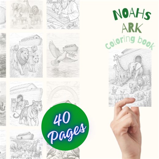 Noah's Ark Coloring Pages for Adults | 40 Detailed Bible Story Illustrations | Christian Printable Coloring Book PDF | Religious Art - Etsy