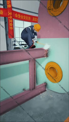 😅😅😅Is he ok？？？ #safetyanimation #warning #hazardous #labor #safety #funny #funnyvideos #SafetyAnimation #safetyrope #animationvideos #careful #accident #construction #workplace #worker #foryou #fyp#fall #falling