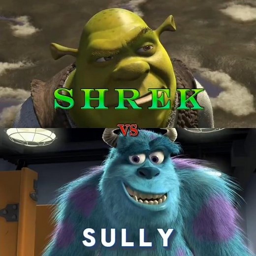 Shrek vs. Sully #shrek #monsterinc #beetlejuice #animation #roar
