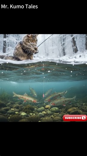Will He Catch the Fish? 🙀 (Mr. Kumo Tales) #cat #kitten #cuteanimals #kumo
