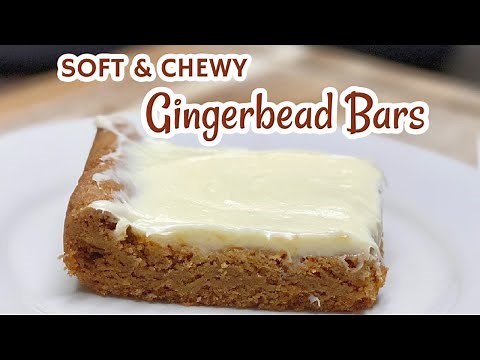 GINGERBREAD BARS WITH CREAM CHEESE FROSTING / Soft and Chewy Gingerbread Bars, Gingerbread recipe