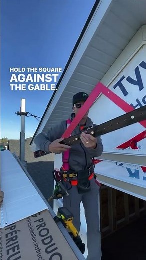Easy way to find a gable angle while installing vinyl shakes