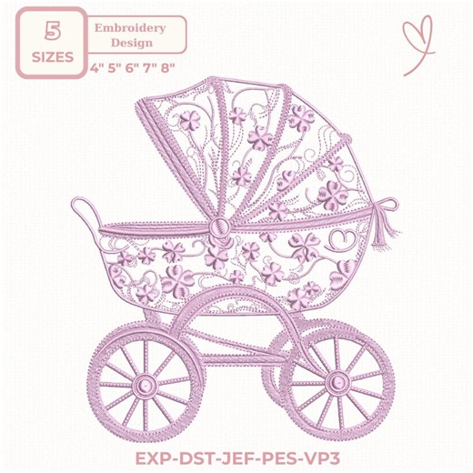 Baby Girl Carriage Embroidery Design – Vintage Baby Pram Machine Embroidery File,toile Embroidery - Etsy