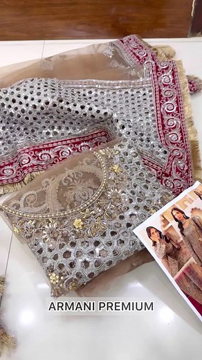 FOR ORDER: 923193551747 CODE: BROWN DOLARA PRICE: 11500/- (UNSTITCHED) 📍 Address: C-106, Ground Floor, Commercial Area, Dupatta Gali, Block-2, P.E.C.H.S., Tariq Road, Opp. Masha Allah Fast Food, Karachi. 🌐 Website: www.armanipremium.com