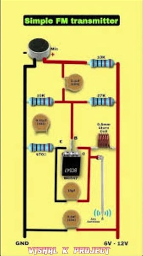 FM TRANSMITTER CKT DIAGRAM#vishalkproject #shorts