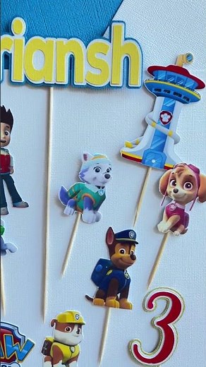 Paw Patrol theme cake toppers for Birthday Party