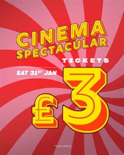 Have you heard? 🎬 It's our Cinema Spectacular this weekend, and we've got £3 tickets all day Saturday and on selected films Sunday! Plus... 🥤 2 for £10 Ice Blasts 🍫 2 for £5 on Sharing Bags 🍦 £1 Ice Cream scoops What're you watching? Tag your cinema buddy and get booking! 👇 T&Cs apply. | Light Cinema Sheffield