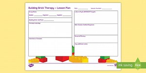 Building Brick Therapy Blank Lesson Plan Pro Forma