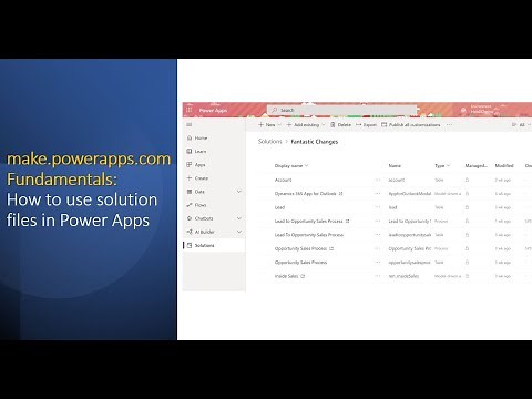 make.powerapps.com Fundamentals: How to use solution files in Power Apps