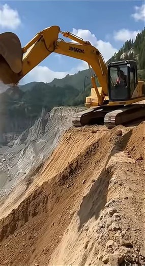 Thrilling live footage of cliffside construction!