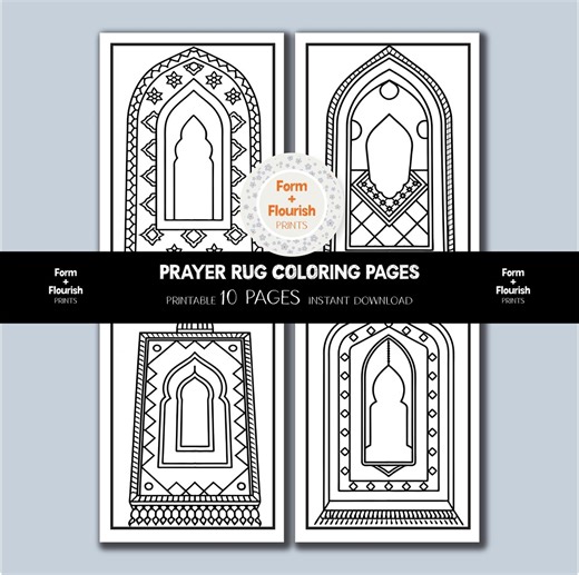Prayer Rug Coloring Pages, Islamic Art Activity (digital Download A4 PDF) - Etsy