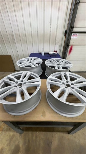 Someone say gloss black? Yeah we got you covered🤘🏼🔥 Finished these Audi rims up for Suds & A Bucket Color: Super durable gloss black Prismatic powders | Boneyard Custom Coatings