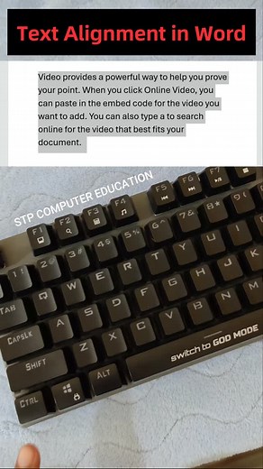 STP Computer Education on Instagram: "Text Align in Ms Word Trick Shortcut #pc #computer #laptop #windows #tech #word #viral #reels #shorts"