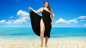 Watch Womens Cover Ups Beach Spaghetti Strap Sarongs Beach Backless Wrap Midi Dresses on Amazon Live