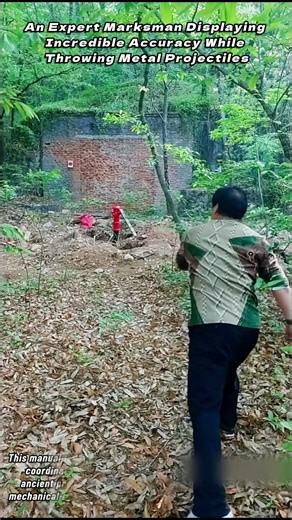 An Expert Marksman Displaying Incredible Accuracy While Throwing Metal Projectiles