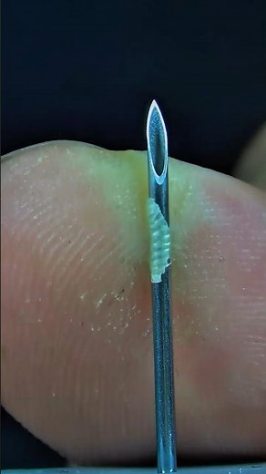 Satisfying ASMR Syringe Needle Interaction with Skin Macro View