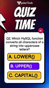 MySQL Quiz | MySQL Practice Questions & Answers | Tpoint Tech