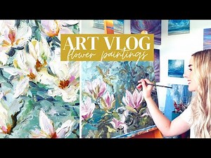 Flower Paintings & Art Studio Vlog
